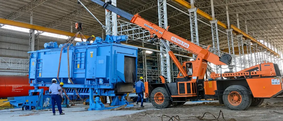Fabricated heavy industrial assembly from Hi-Tech Fab project archive